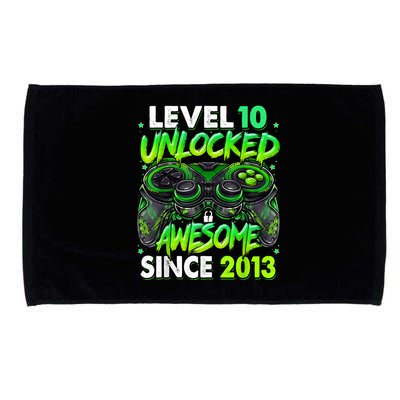 Level 10 Unlocked Awesome Since 2013 10th Birthday Gaming Microfiber Hand Towel
