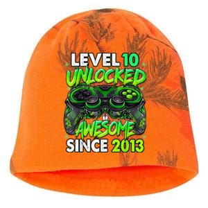 Level 10 Unlocked Awesome Since 2013 10th Birthday Gaming Kati - Camo Knit Beanie