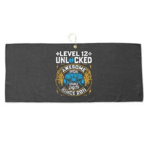 Level 12 Unlocked Awesome Since 2011 12nd Birthday Gaming Large Microfiber Waffle Golf Towel