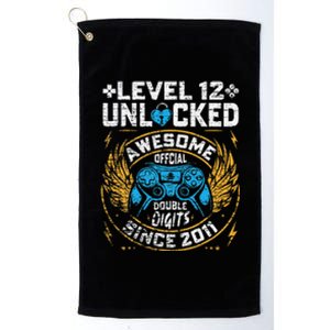 Level 12 Unlocked Awesome Since 2011 12nd Birthday Gaming Platinum Collection Golf Towel