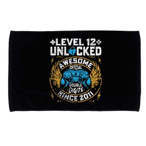 Level 12 Unlocked Awesome Since 2011 12nd Birthday Gaming Microfiber Hand Towel