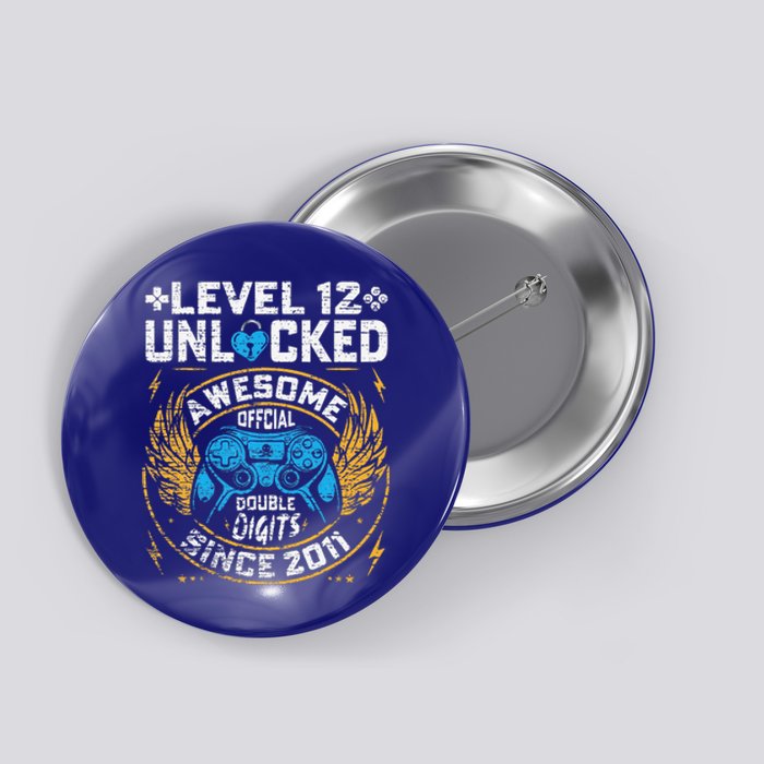 Level 12 Unlocked Awesome Since 2011 12nd Birthday Gaming Button