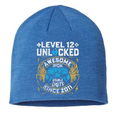 Level 12 Unlocked Awesome Since 2011 12nd Birthday Gaming Sustainable Beanie