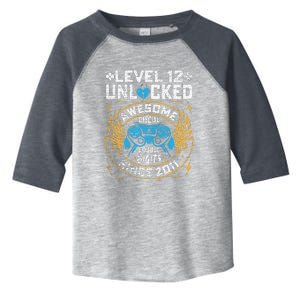 Level 12 Unlocked Awesome Since 2011 12nd Birthday Gaming Toddler Fine Jersey T-Shirt