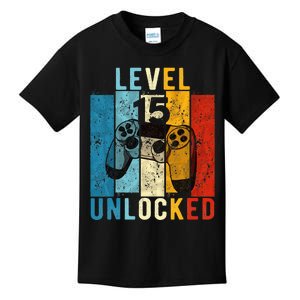 Level 15 Unlocked Video Gamer 15 Year Old 15th Birthday Gift Kids T-Shirt