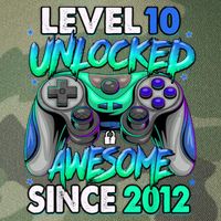 Level 10 Unlocked Awesome Since 2012 10th Birthday Gaming Legacy Tie Dye Trucker Hat