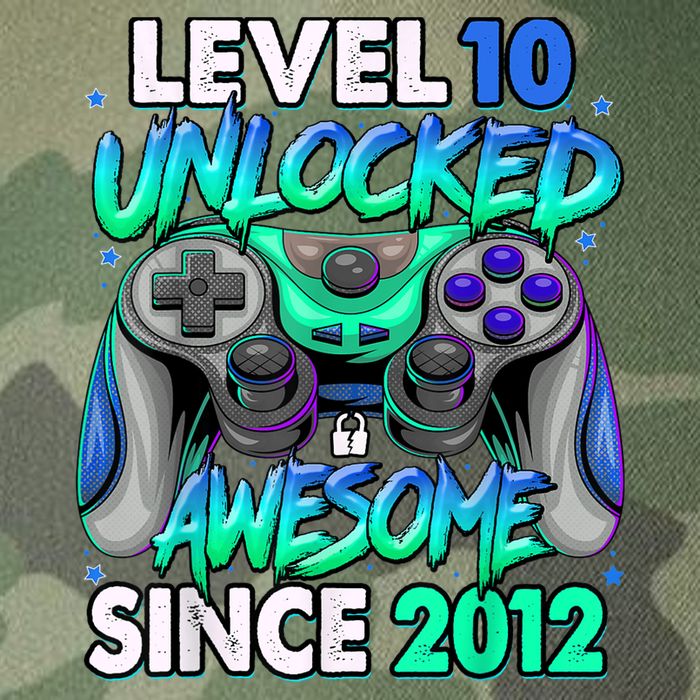 Level 10 Unlocked Awesome Since 2012 10th Birthday Gaming Legacy Tie Dye Trucker Hat