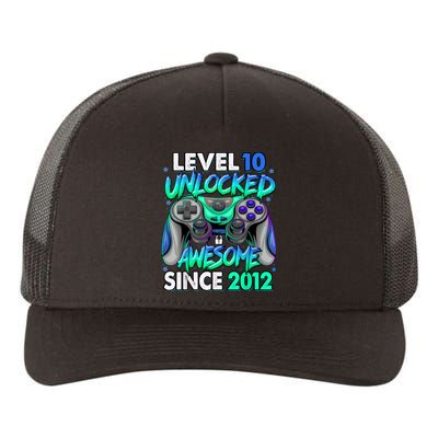 Level 10 Unlocked Awesome Since 2012 10th Birthday Gaming Yupoong Adult 5-Panel Trucker Hat