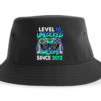 Level 10 Unlocked Awesome Since 2012 10th Birthday Gaming Sustainable Bucket Hat