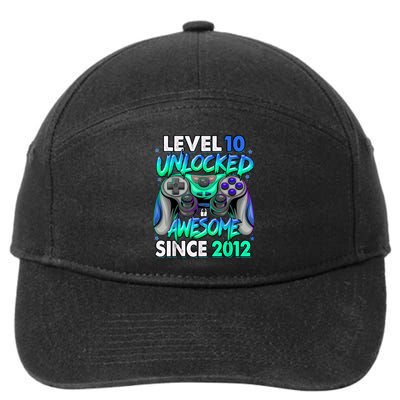 Level 10 Unlocked Awesome Since 2012 10th Birthday Gaming 7-Panel Snapback Hat