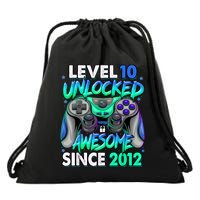 Level 10 Unlocked Awesome Since 2012 10th Birthday Gaming Drawstring Bag