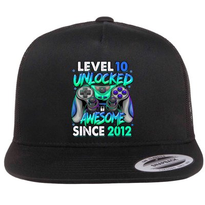 Level 10 Unlocked Awesome Since 2012 10th Birthday Gaming Flatbill Hat