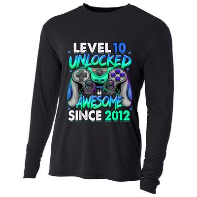 Level 10 Unlocked Awesome Since 2012 10th Birthday Gaming Cooling Performance Long Sleeve Crew