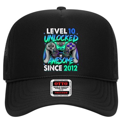 Level 10 Unlocked Awesome Since 2012 10th Birthday Gaming Trucker Hat