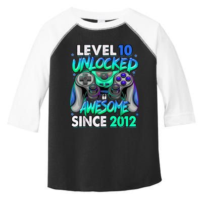 Level 10 Unlocked Awesome Since 2012 10th Birthday Gaming Toddler Fine Jersey T-Shirt
