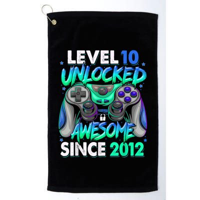 Level 10 Unlocked Awesome Since 2012 10th Birthday Gaming Golf Towel