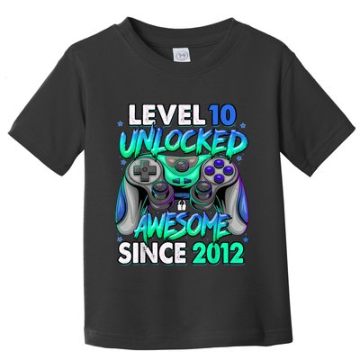 Level 10 Unlocked Awesome Since 2012 10th Birthday Gaming Toddler T-Shirt