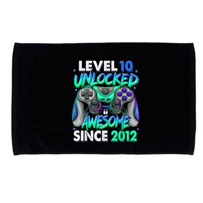 Level 10 Unlocked Awesome Since 2012 10th Birthday Gaming Microfiber Hand Towel