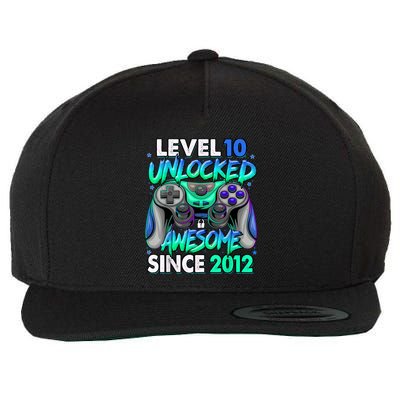 Level 10 Unlocked Awesome Since 2012 10th Birthday Gaming Wool Snapback Cap