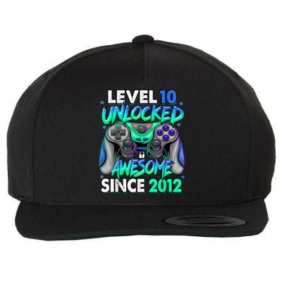 Level 10 Unlocked Awesome Since 2012 10th Birthday Gaming Wool Snapback Cap