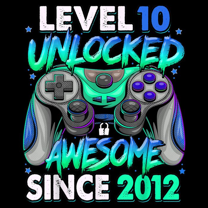 Level 10 Unlocked Awesome Since 2012 10th Birthday Gaming Wool Snapback Cap