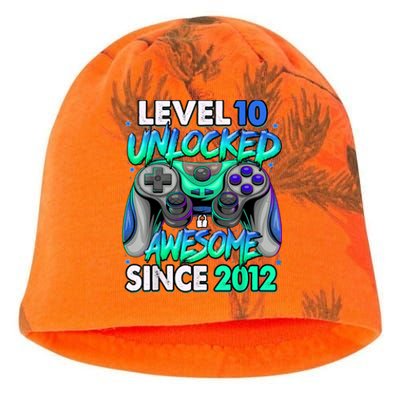 Level 10 Unlocked Awesome Since 2012 10th Birthday Gaming Kati - Camo Knit Beanie