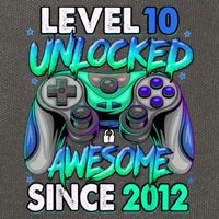 Level 10 Unlocked Awesome Since 2012 10th Birthday Gaming Cotton Canvas Backpack