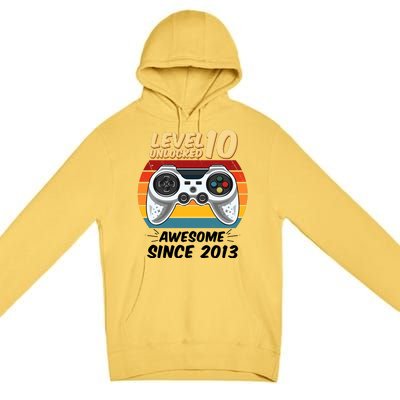 Level 10 Unlock Awesome Since 2013 Premium Pullover Hoodie