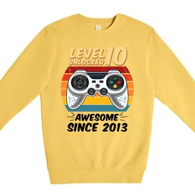 Level 10 Unlock Awesome Since 2013 Premium Crewneck Sweatshirt