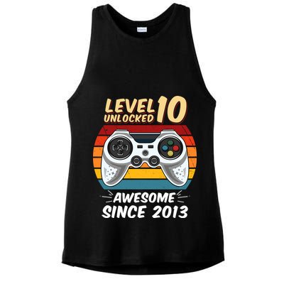 Level 10 Unlock Awesome Since 2013 Ladies PosiCharge Tri-Blend Wicking Tank