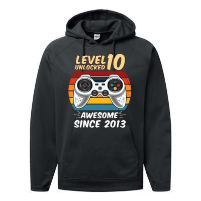 Level 10 Unlock Awesome Since 2013 Performance Fleece Hoodie