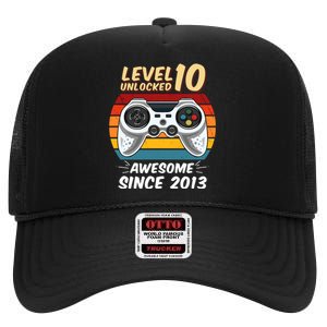 Level 10 Unlock Awesome Since 2013 High Crown Mesh Back Trucker Hat