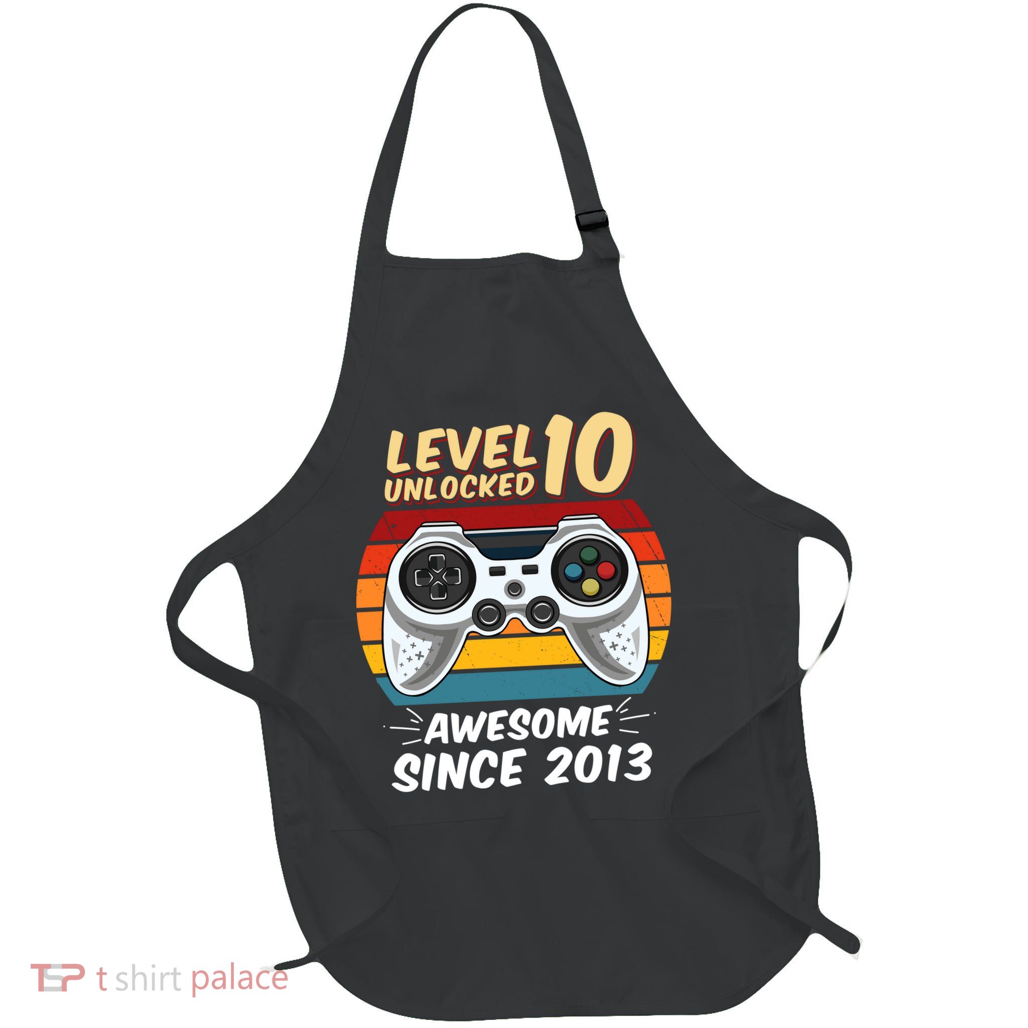 Level 10 Unlock Awesome Since 2013 Full-Length Apron With Pockets