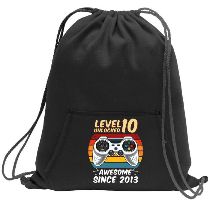 Level 10 Unlock Awesome Since 2013 Sweatshirt Cinch Pack Bag