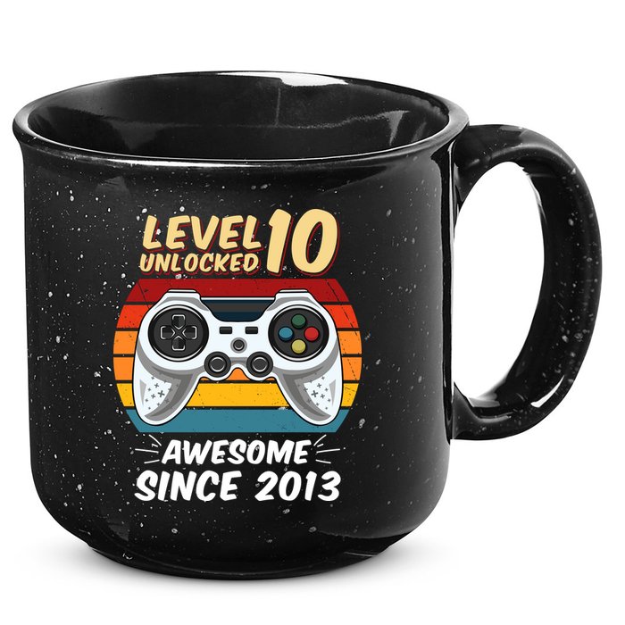 Level 10 Unlock Awesome Since 2013 15oz Campfire Ceramic Mug