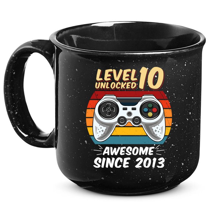 Level 10 Unlock Awesome Since 2013 15oz Campfire Ceramic Mug