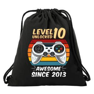 Level 10 Unlock Awesome Since 2013 Drawstring Bag