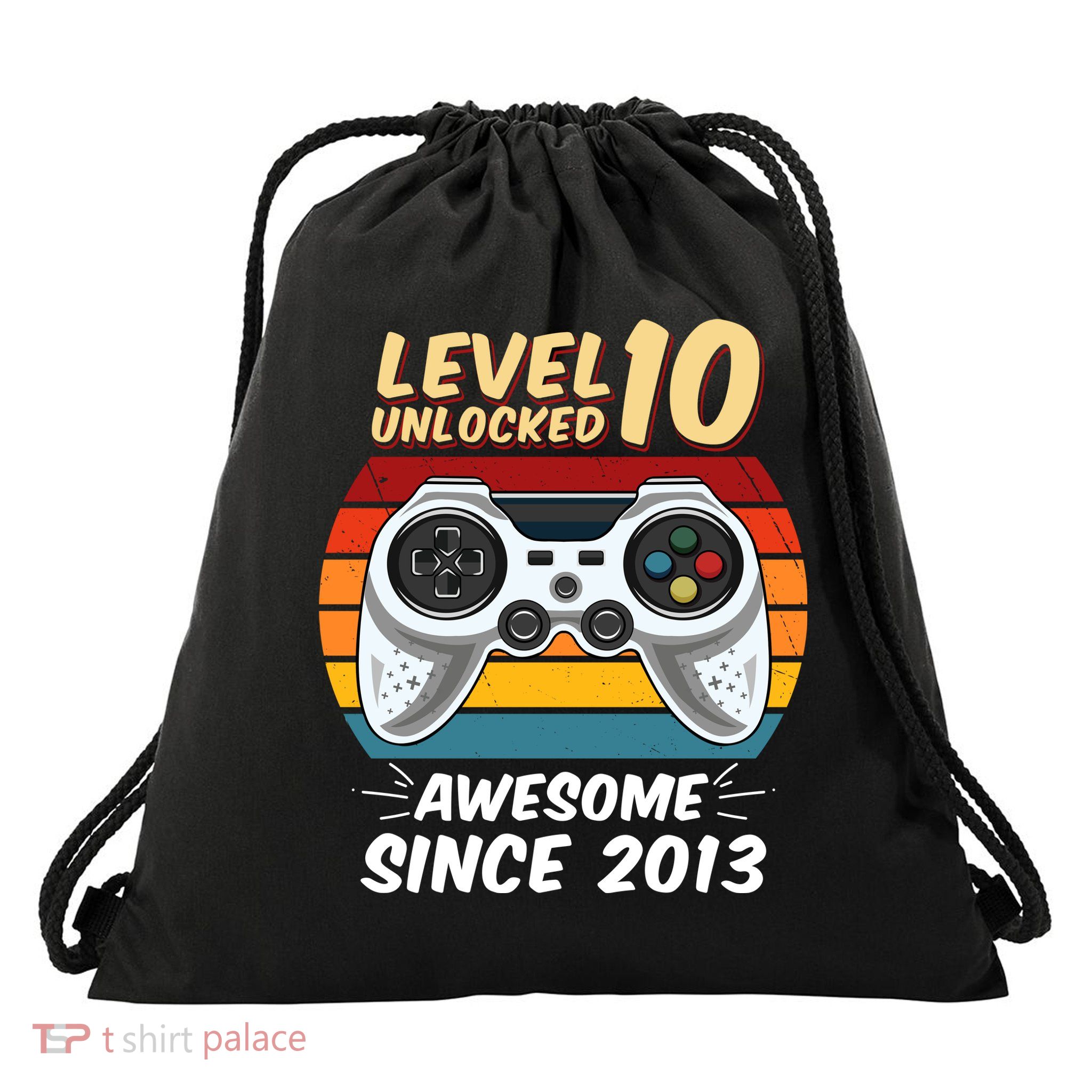 Level 10 Unlock Awesome Since 2013 Drawstring Bag