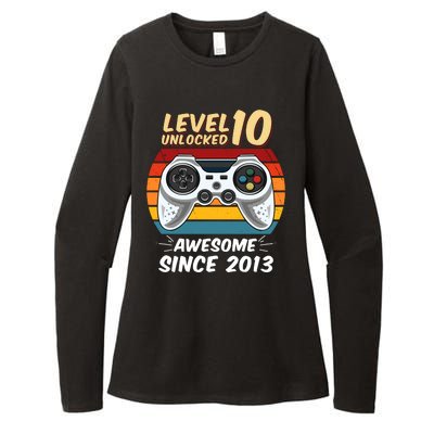 Level 10 Unlock Awesome Since 2013 Womens CVC Long Sleeve Shirt