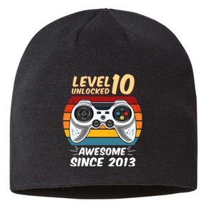 Level 10 Unlock Awesome Since 2013 Sustainable Beanie