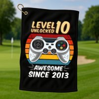 Level 10 Unlock Awesome Since 2013 Golf Towel