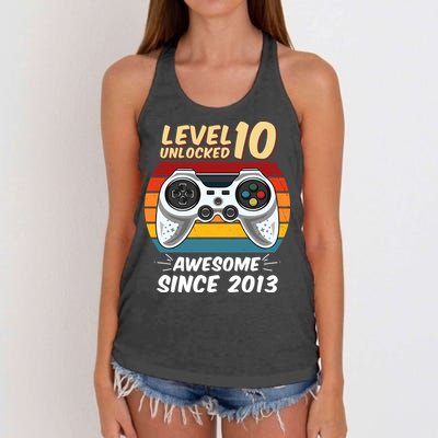 Level 10 Unlock Awesome Since 2013 Women's Knotted Racerback Tank