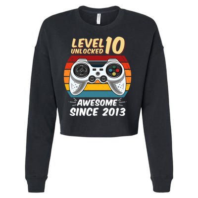 Level 10 Unlock Awesome Since 2013 Cropped Pullover Crew