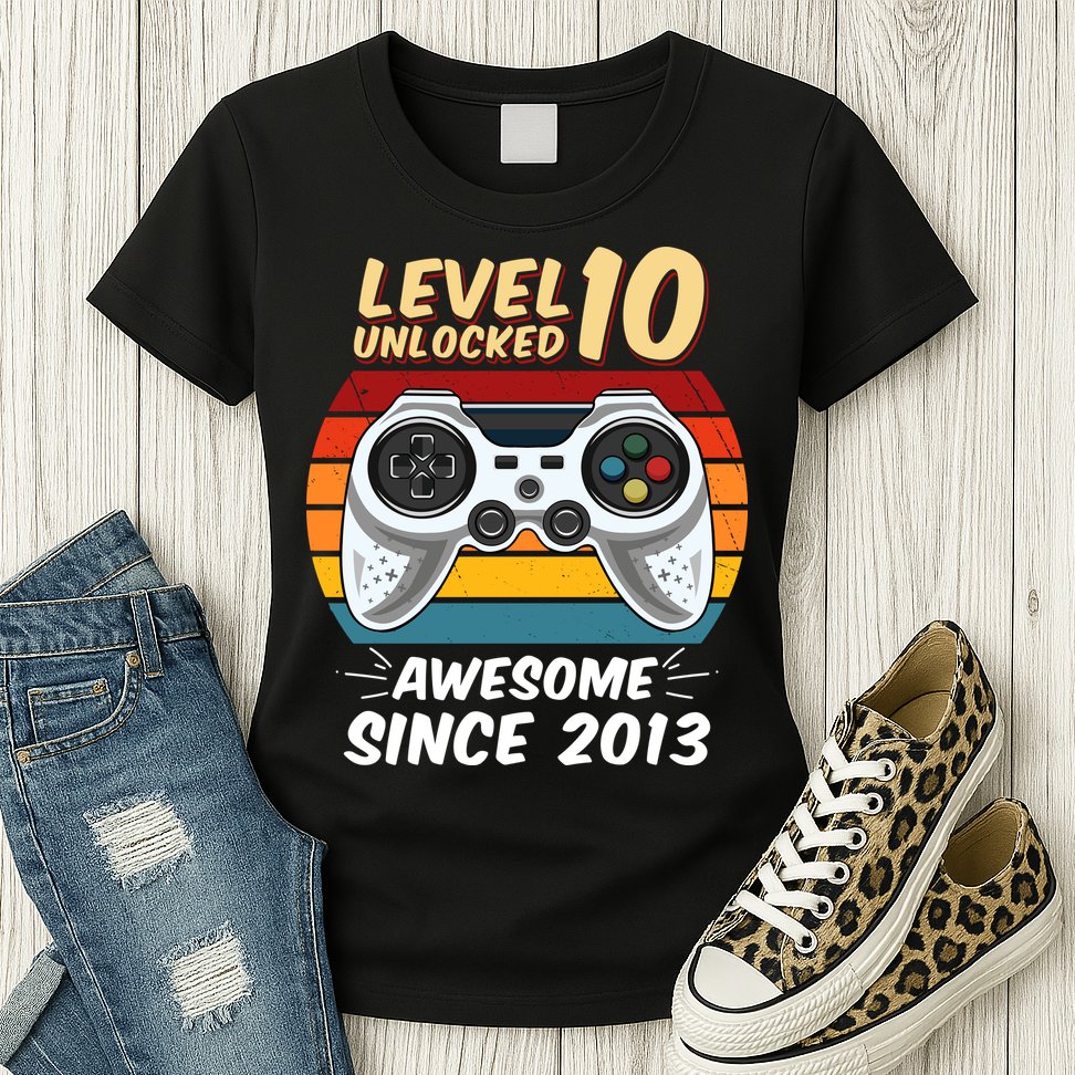 Level 10 Unlock Awesome Since 2013 Womens T-Shirt