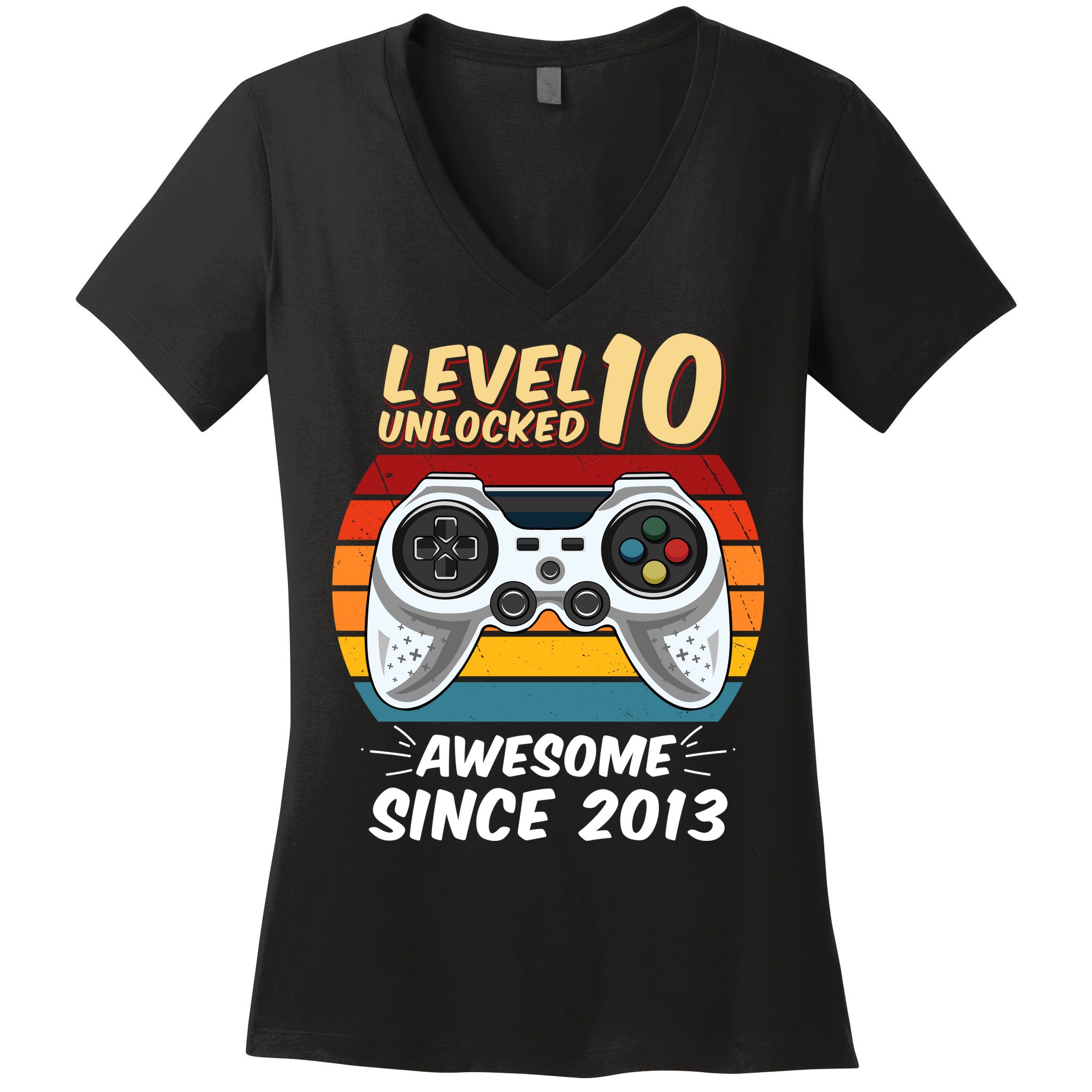 Level 10 Unlock Awesome Since 2013 Women's V-Neck T-Shirt