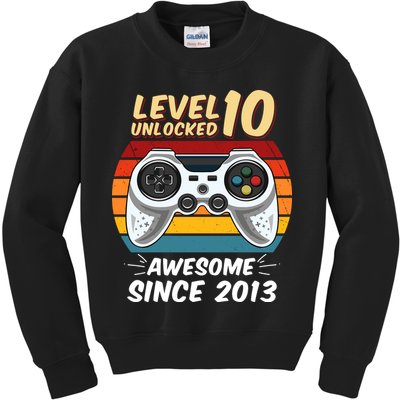 Level 10 Unlock Awesome Since 2013 Kids Sweatshirt