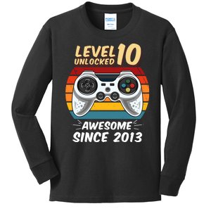 Level 10 Unlock Awesome Since 2013 Kids Long Sleeve Shirt