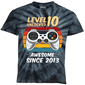 Level 10 Unlock Awesome Since 2013 Kids Tie-Dye T-Shirt