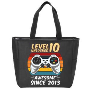 Level 10 Unlock Awesome Since 2013 Zip Tote Bag