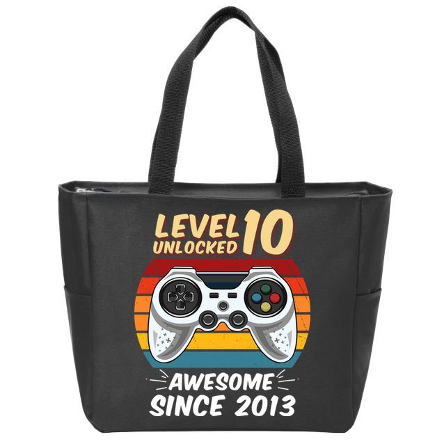 Level 10 Unlock Awesome Since 2013 Zip Tote Bag